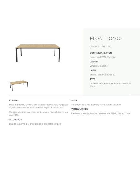 Table FLOAT
