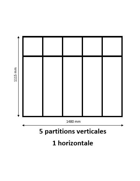 Verrière Major 5 partitions verticales et 1 traverse horizontale